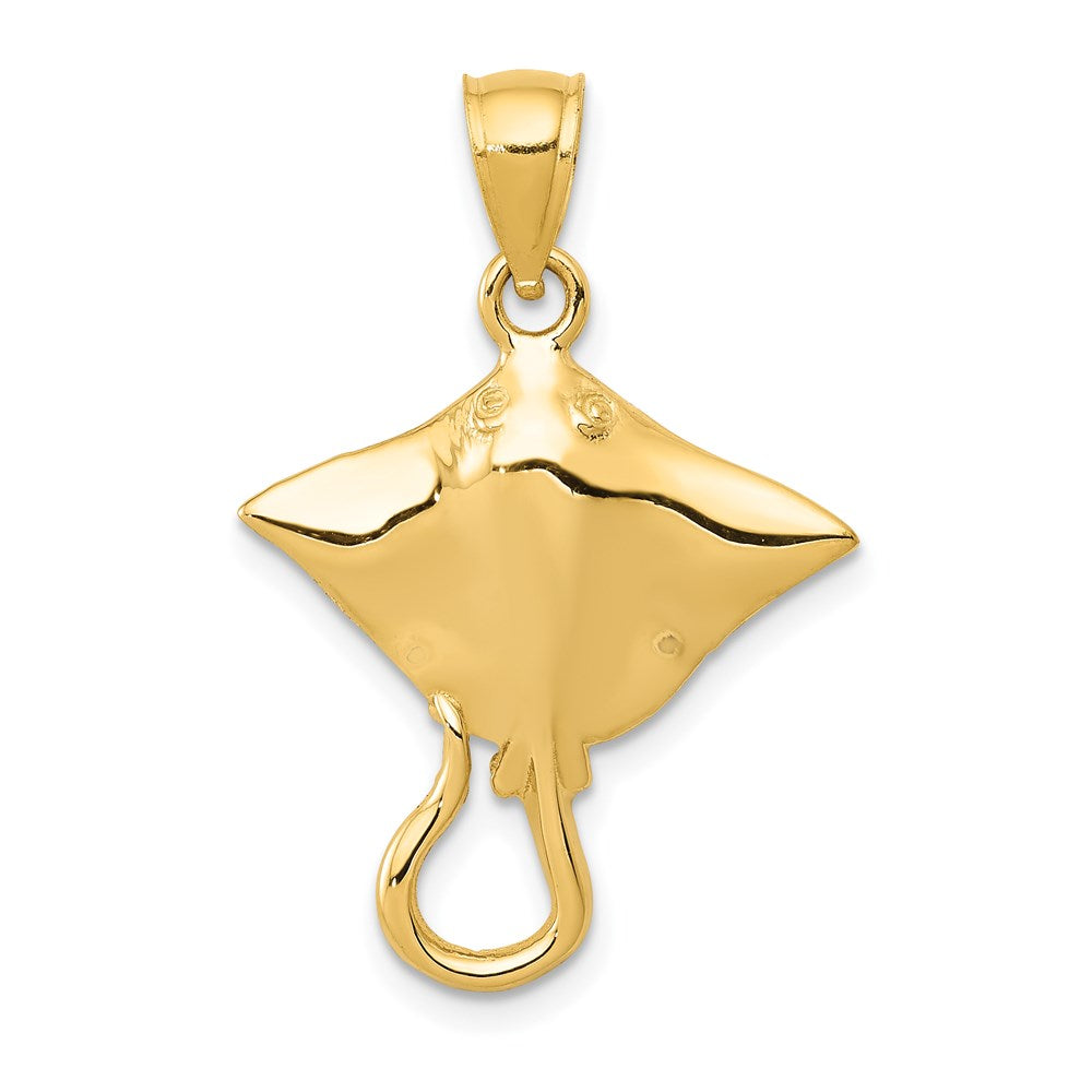 14k Yellow Gold Polished Pendant, 18mm, Item P9477 by The Black Bow Jewelry Co.