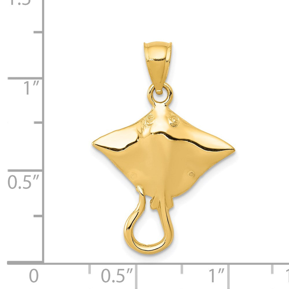 Alternate view of the 14k Yellow Gold Polished Pendant, 18mm by The Black Bow Jewelry Co.