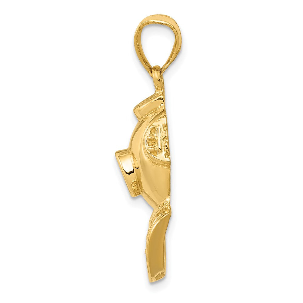 Alternate view of the 14k Yellow Gold Diving Helmet Pendant by The Black Bow Jewelry Co.