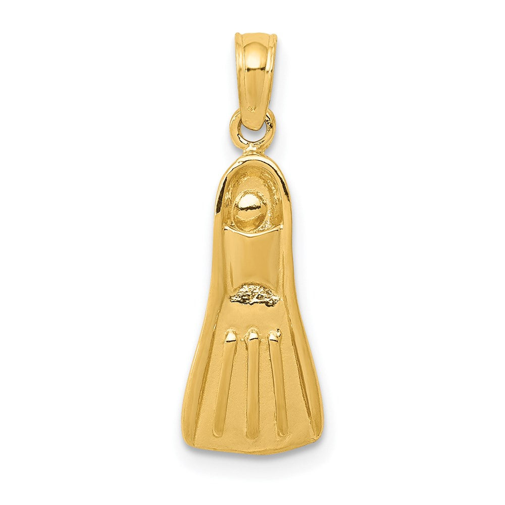 14k Yellow Gold Scuba Flipper Pendant, Item P9486 by The Black Bow Jewelry Co.