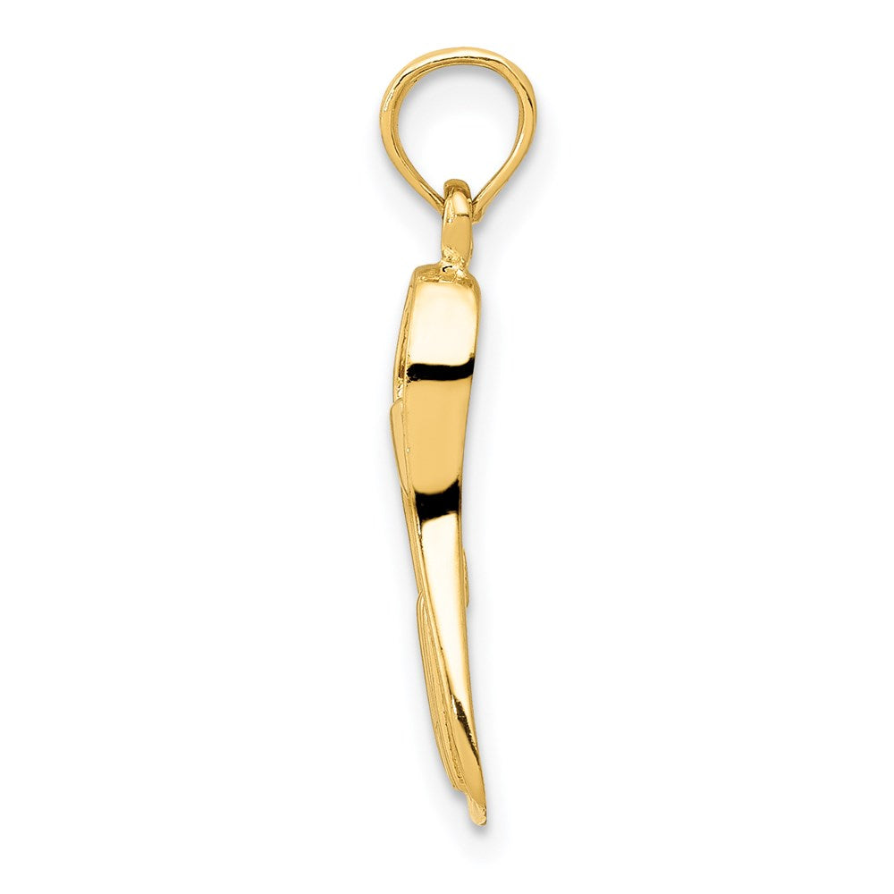 Alternate view of the 14k Yellow Gold Scuba Flipper Pendant by The Black Bow Jewelry Co.