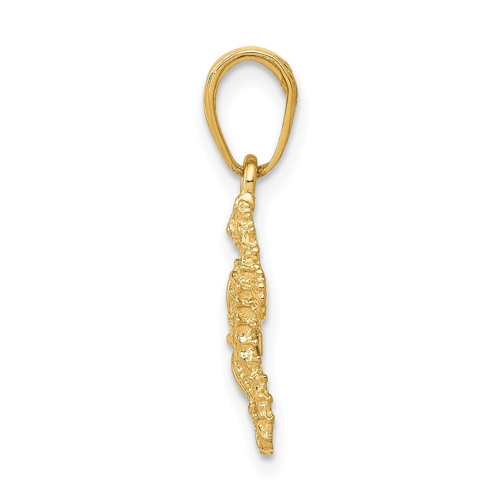 Alternate view of the 14k Yellow Gold Seahorse and Starfish Pendant by The Black Bow Jewelry Co.