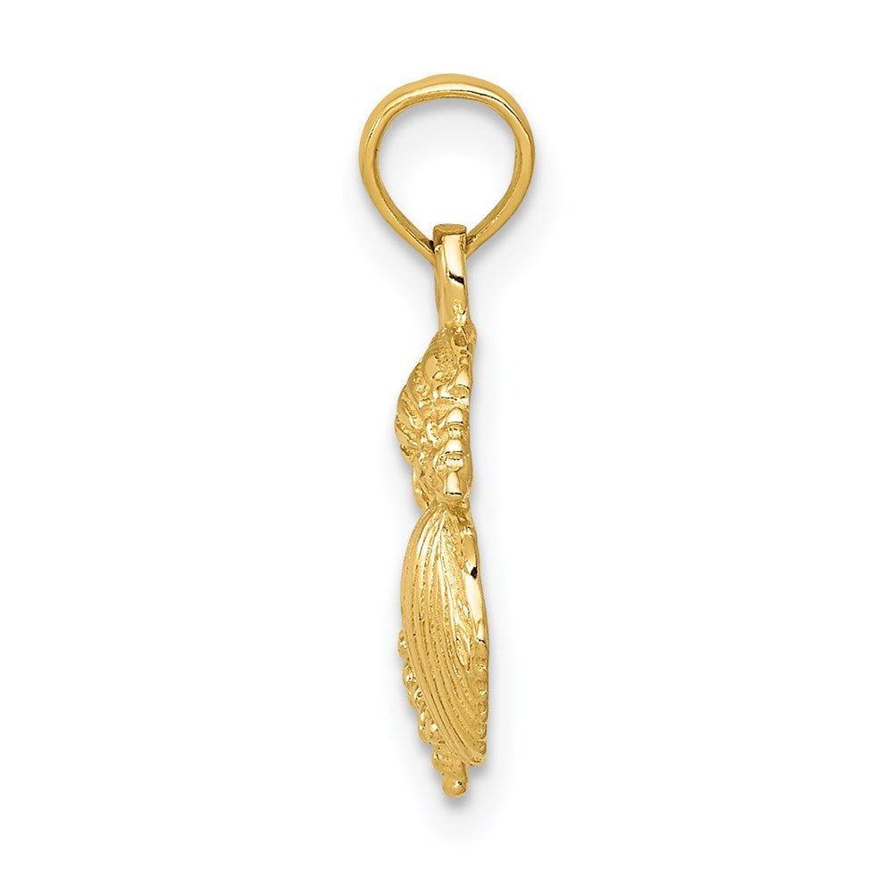 Alternate view of the 14k Yellow Gold Mini Shell Cluster Pendant by The Black Bow Jewelry Co.