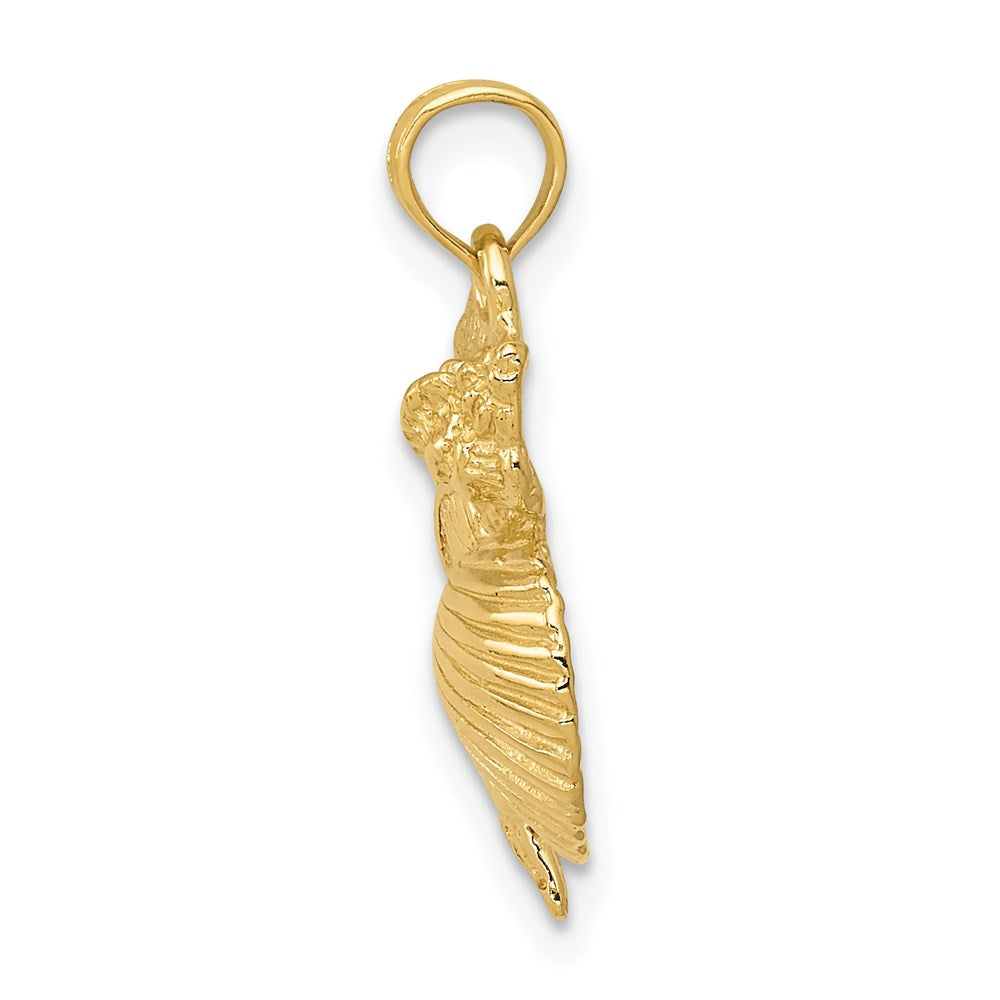 Alternate view of the 14k Yellow Gold Shell Cluster Pendant by The Black Bow Jewelry Co.