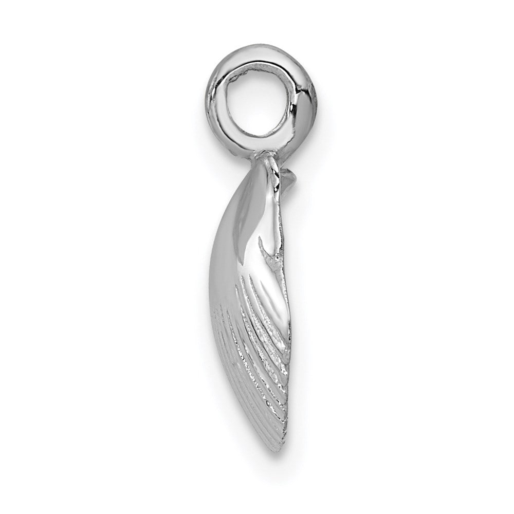 Alternate view of the 14k White Gold Open Back Seashell Pendant by The Black Bow Jewelry Co.