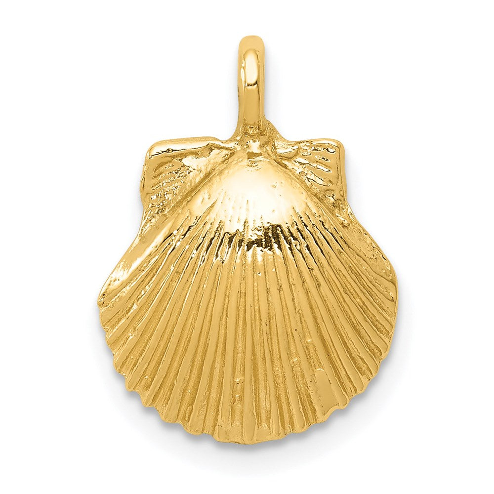 14k Yellow Gold Seashell Pendant, Item P9535 by The Black Bow Jewelry Co.