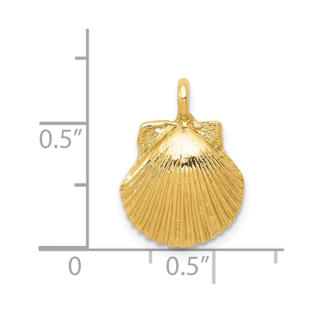 Alternate view of the 14k Yellow Gold Seashell Pendant by The Black Bow Jewelry Co.