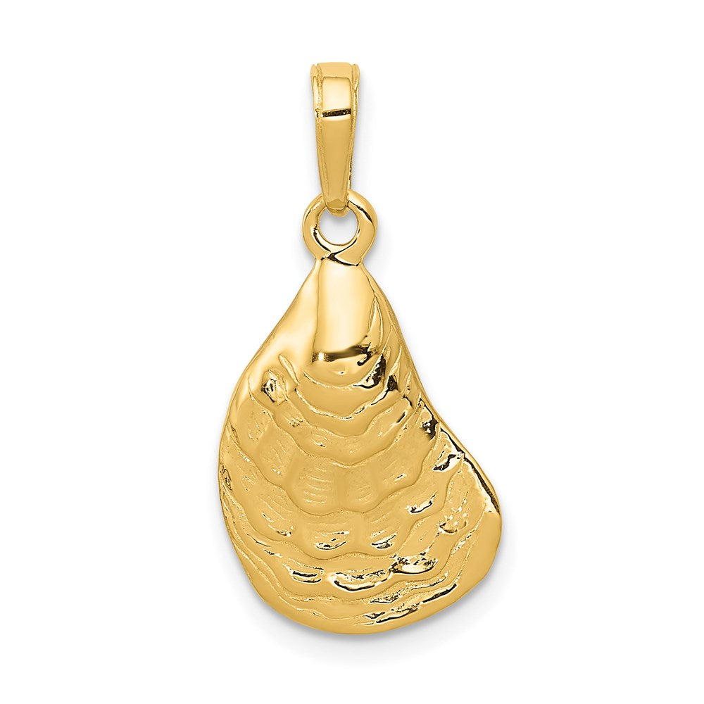 14k Yellow Gold Oyster Shell Pendant, Item P9539 by The Black Bow Jewelry Co.