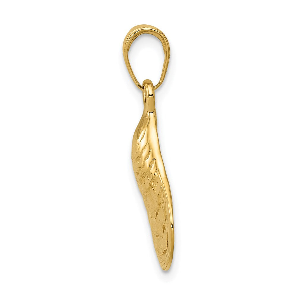 Alternate view of the 14k Yellow Gold Oyster Shell Pendant by The Black Bow Jewelry Co.