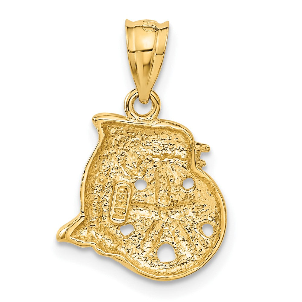 Alternate view of the 14k Yellow Gold Dolphin and Sand Dollar Pendant by The Black Bow Jewelry Co.
