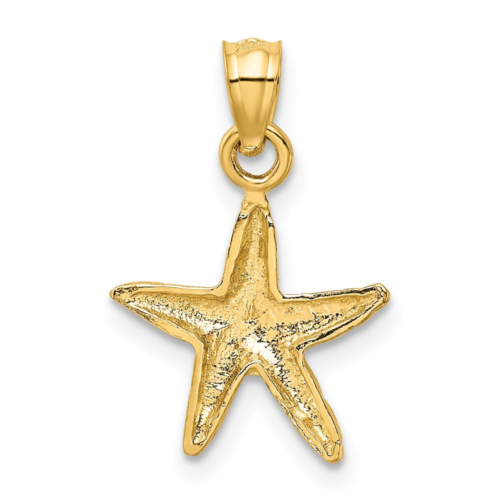 Alternate view of the 14k Yellow Gold 12mm Diamond Cut Starfish Pendant by The Black Bow Jewelry Co.