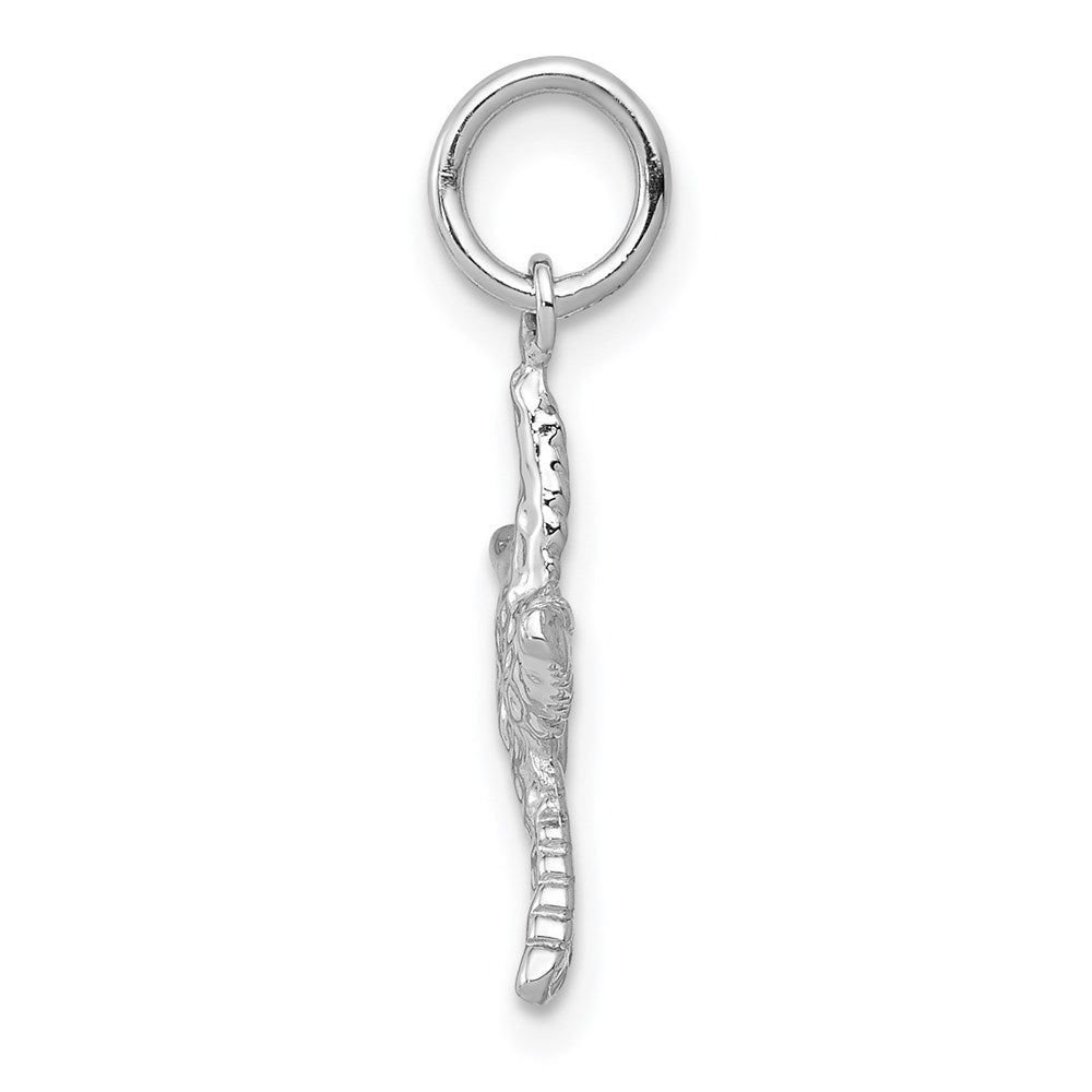 Alternate view of the 14k White Gold 13mm 3D Textured Starfish Charm by The Black Bow Jewelry Co.