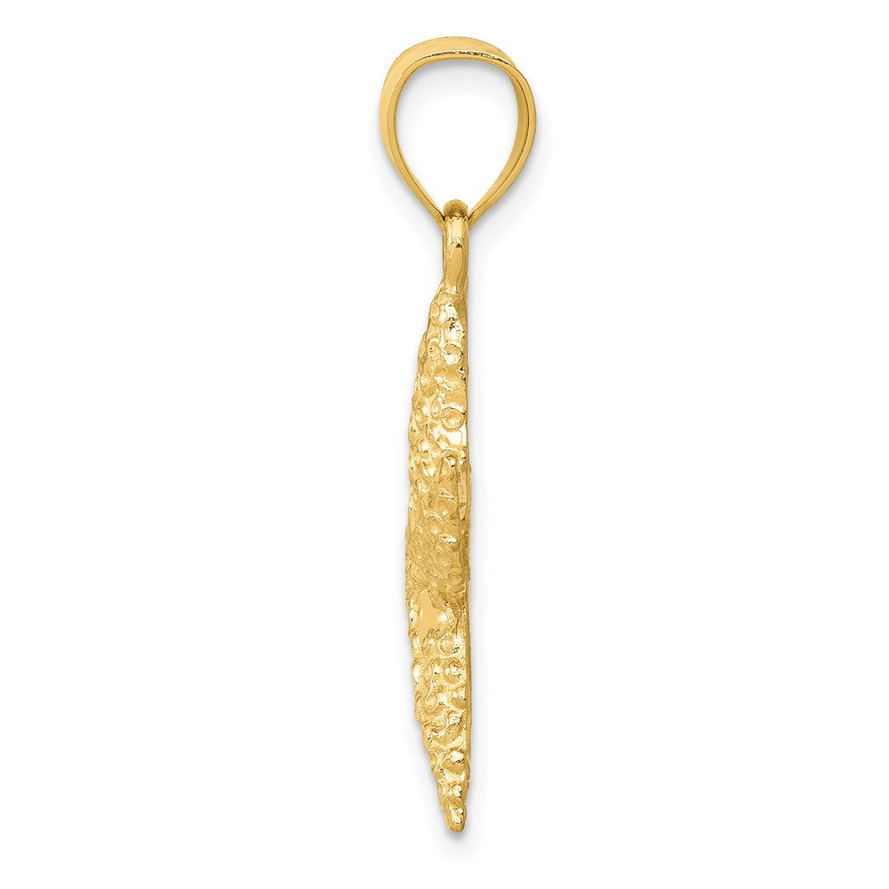 Alternate view of the 14k Yellow Gold 20mm Textured Starfish Pendant by The Black Bow Jewelry Co.