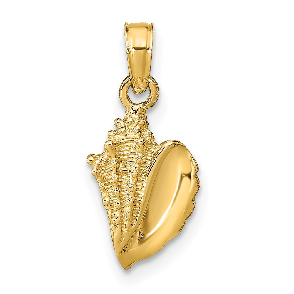 14k Yellow Gold Polished Conch Shell Pendant, Item P9664 by The Black Bow Jewelry Co.