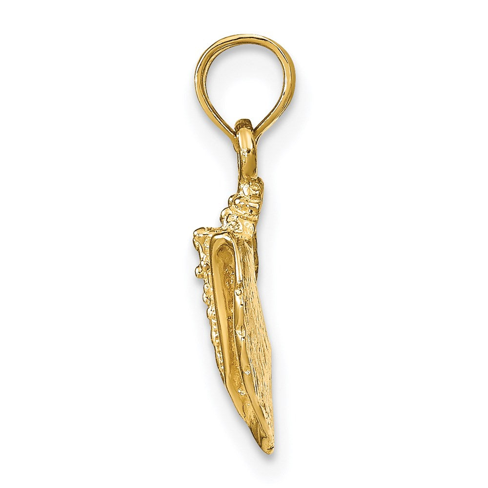 Alternate view of the 14k Yellow Gold Polished Conch Shell Pendant by The Black Bow Jewelry Co.