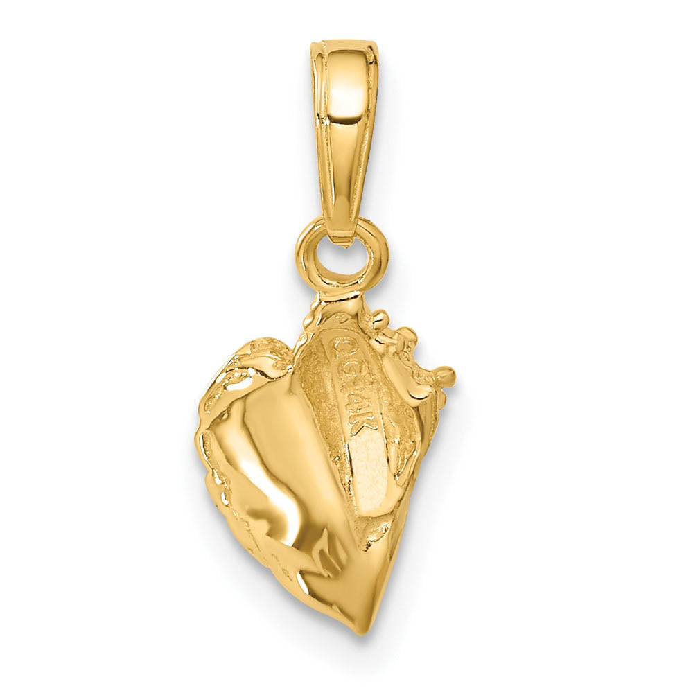 Alternate view of the 14k Yellow Gold Polished Conch Shell Pendant by The Black Bow Jewelry Co.