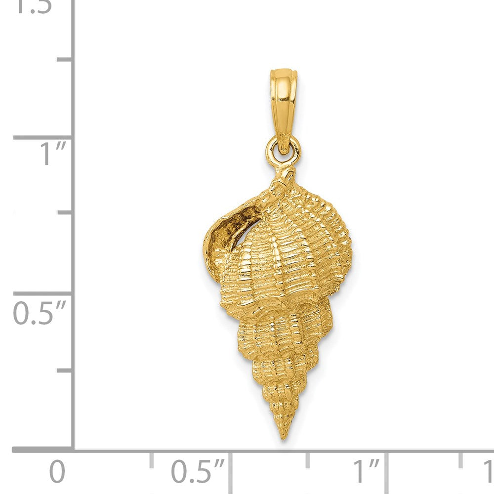 Alternate view of the 14k Yellow Gold 2D Conch Shell Pendant by The Black Bow Jewelry Co.
