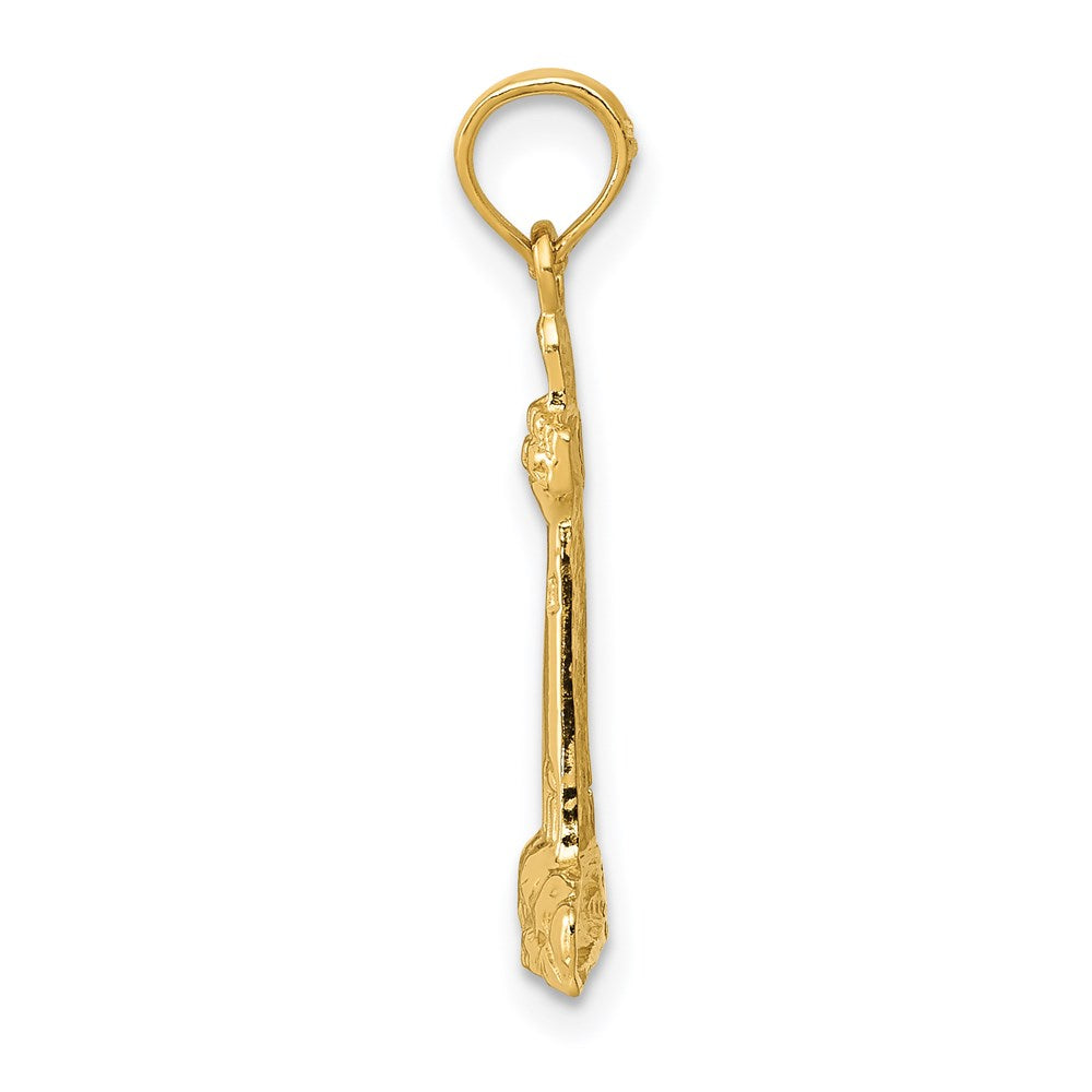 Alternate view of the 14k Yellow Gold Polished Lighthouse Pendant by The Black Bow Jewelry Co.