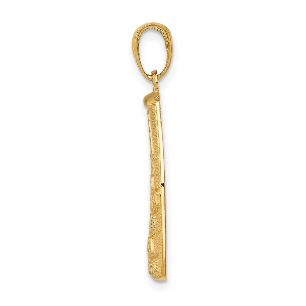 Alternate view of the 14k Yellow Gold Southern Most Point USA Key West Buoy Pendant by The Black Bow Jewelry Co.