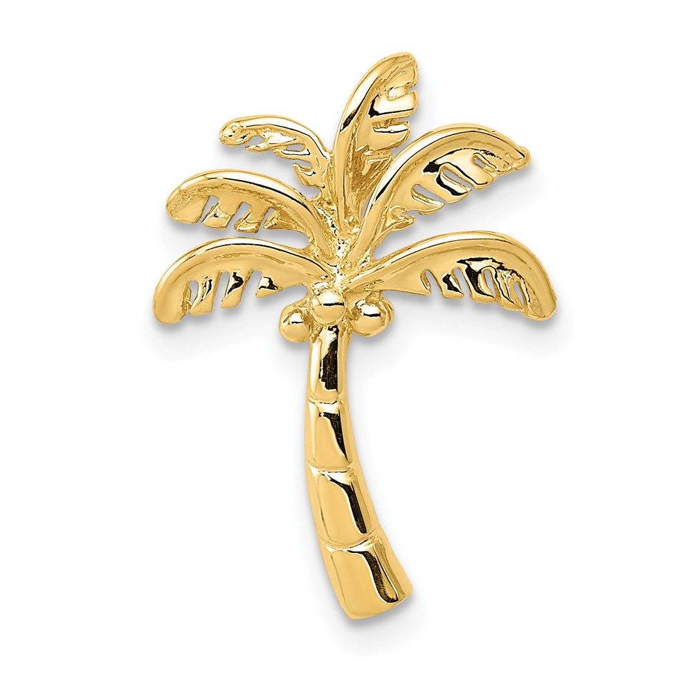 14k Yellow Gold Palm Tree Slide in Polished - Black Bow Jewelry
