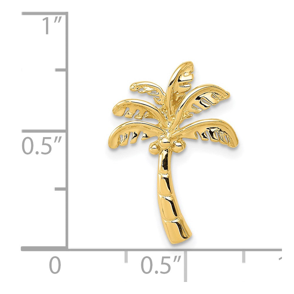 Alternate view of the 14k Yellow Gold Palm Tree Slide in Polished by The Black Bow Jewelry Co.