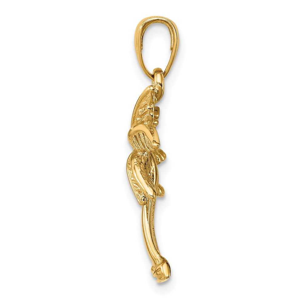 Alternate view of the 14k Yellow Gold Palm Tree Pendant by The Black Bow Jewelry Co.