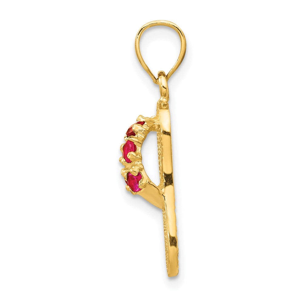 Alternate view of the 14k Yellow Gold January Cubic Zirconia Birthstone Flip Flop Pendant by The Black Bow Jewelry Co.