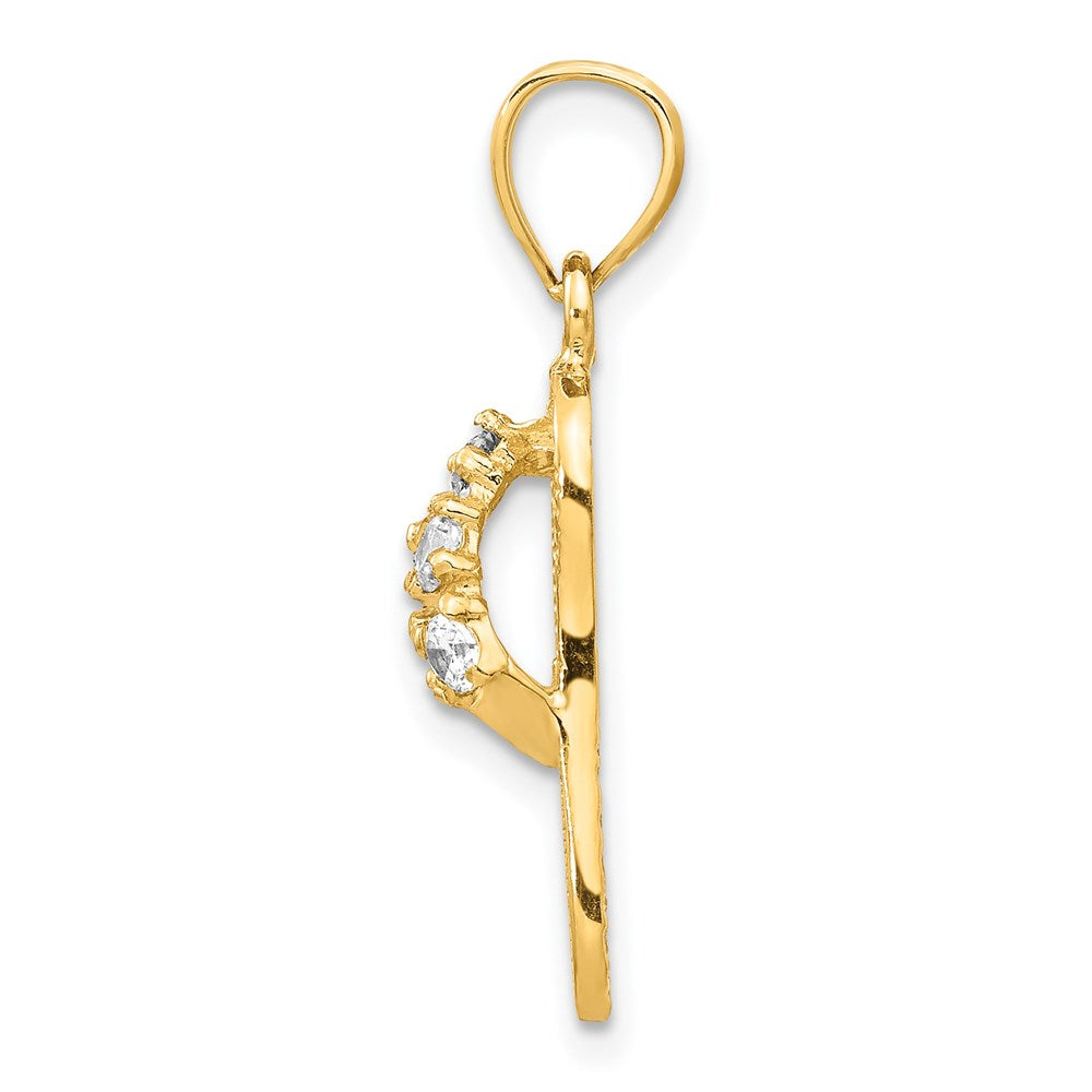 Alternate view of the 14k Yellow Gold April Cubic Zirconia Birthstone Flip Flop Pendant by The Black Bow Jewelry Co.