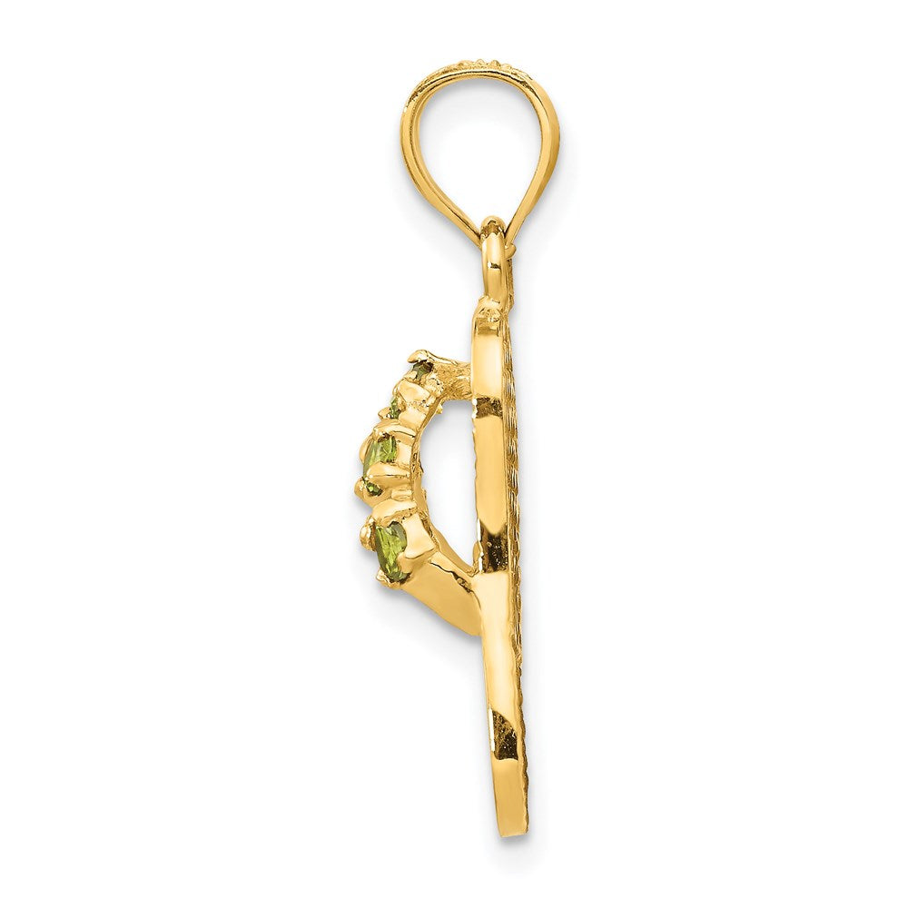 Alternate view of the 14k Yellow Gold August Cubic Zirconia Birthstone Flip Flop Pendant by The Black Bow Jewelry Co.