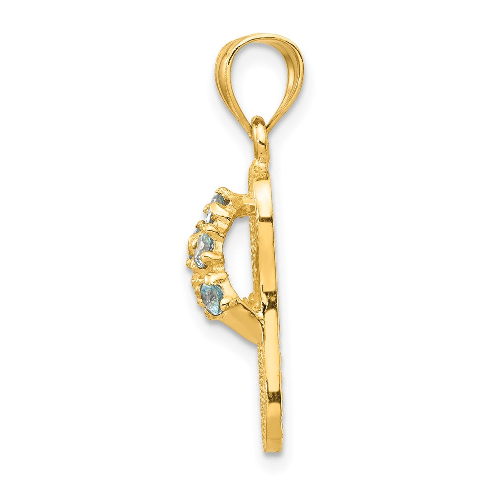 Alternate view of the 14k Yellow Gold December Cubic Zirconia Birthstone Flip Flop Pendant by The Black Bow Jewelry Co.