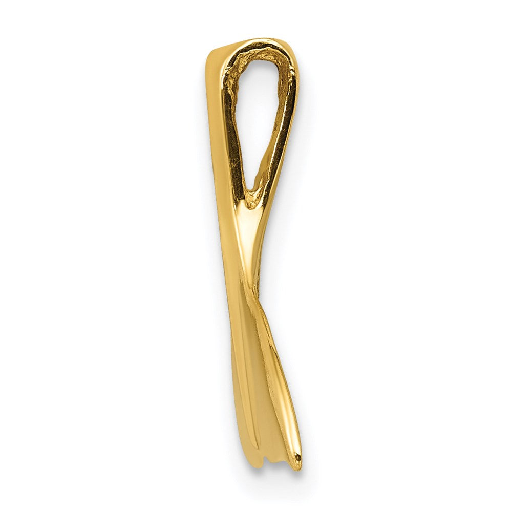 Alternate view of the 14k Yellow Gold 3D Polished Whale Tail Slide by The Black Bow Jewelry Co.