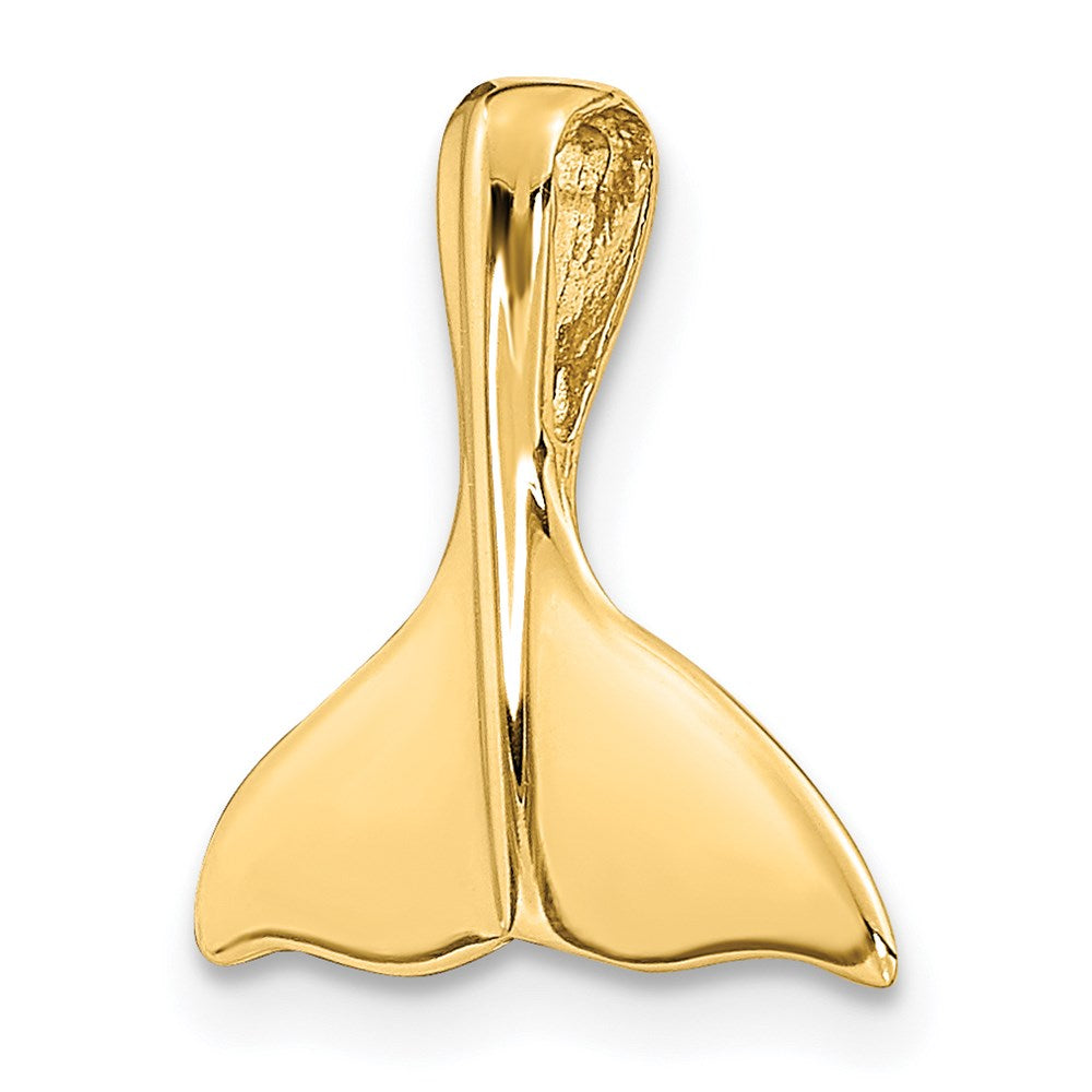 Alternate view of the 14k Yellow Gold 3D Polished Whale Tail Slide by The Black Bow Jewelry Co.