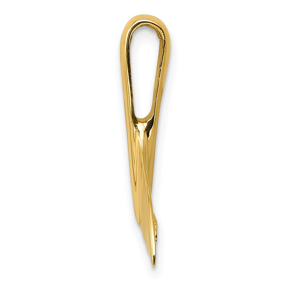 Alternate view of the 14k Yellow Gold Polished Whale Tail Slide by The Black Bow Jewelry Co.