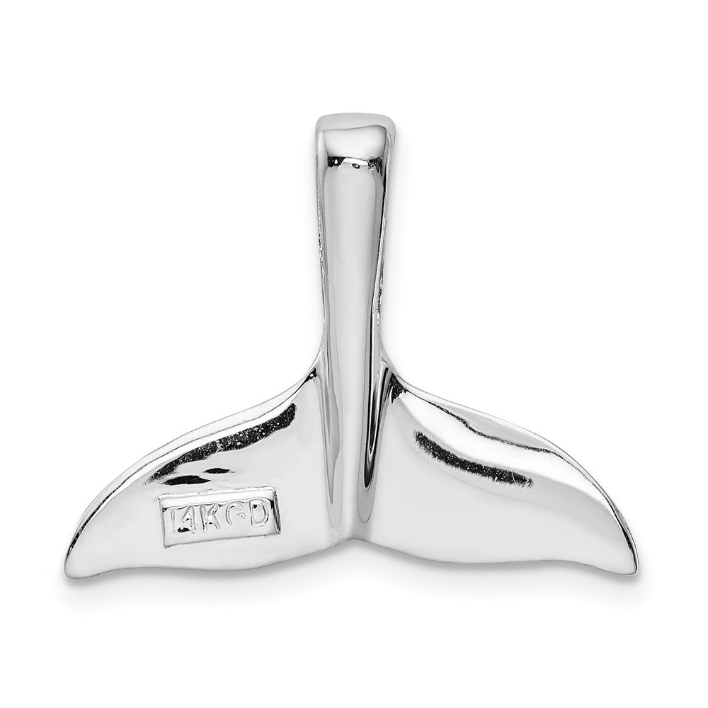 Alternate view of the 14k White Gold Polished Whale Tail Slide by The Black Bow Jewelry Co.