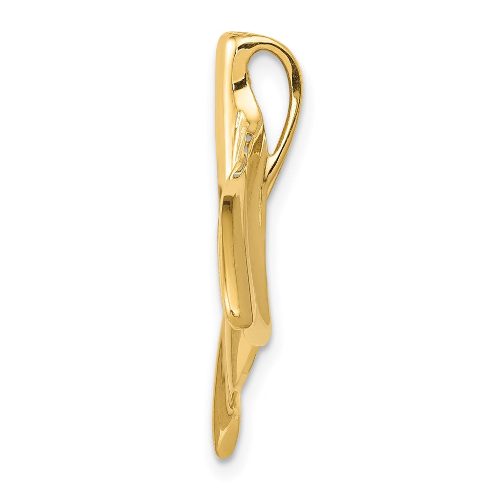 Alternate view of the 14k Yellow Gold Large Whale Tail Slide by The Black Bow Jewelry Co.