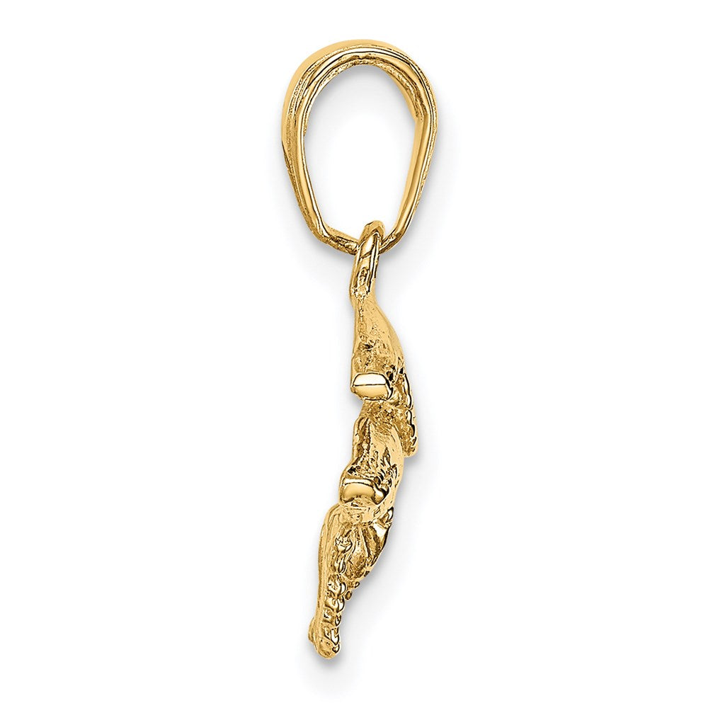 Alternate view of the 14k Yellow Gold Mother and Baby Humpback Whale Pendant by The Black Bow Jewelry Co.
