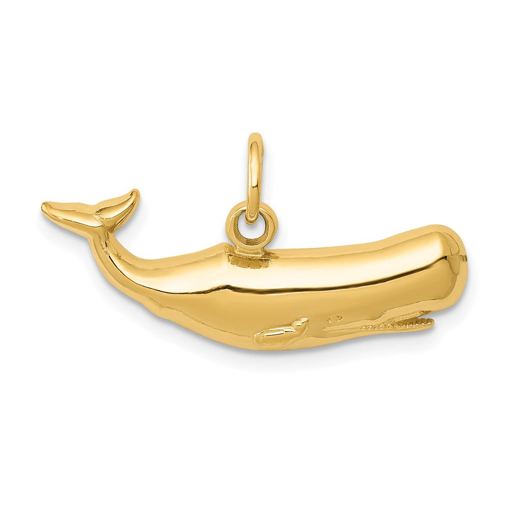 14k Yellow Gold Sperm Whale Charm, Item P9838 by The Black Bow Jewelry Co.