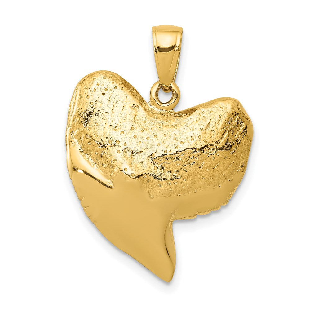 14k Yellow Gold 3D Shark Tooth Pendant, Item P9939 by The Black Bow Jewelry Co.