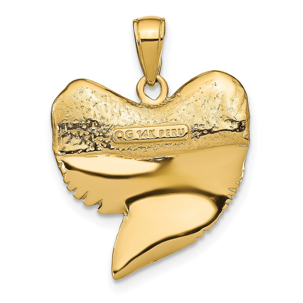 Alternate view of the 14k Yellow Gold 3D Shark Tooth Pendant by The Black Bow Jewelry Co.