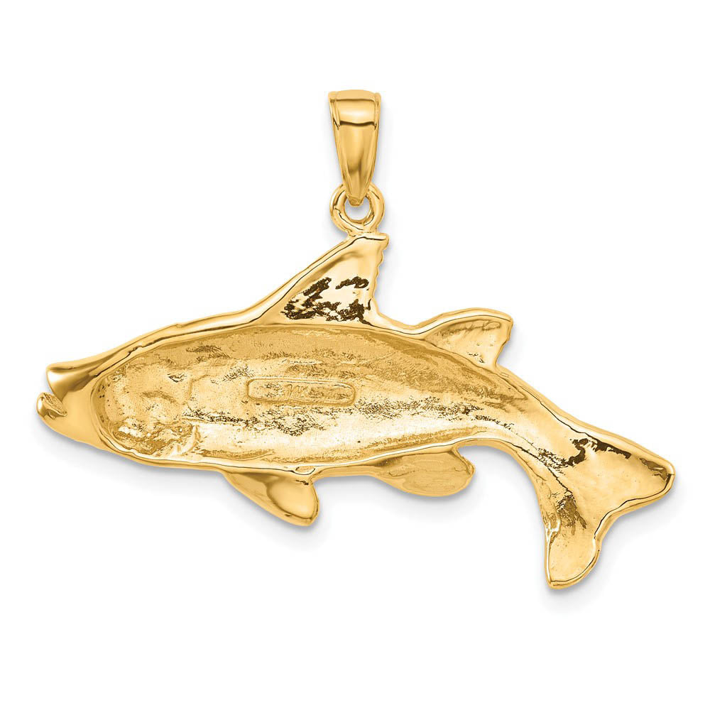 Alternate view of the 14k Yellow Gold Snook Pendant by The Black Bow Jewelry Co.
