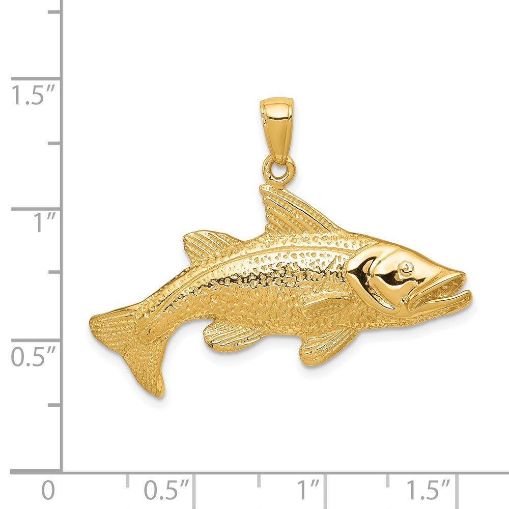 Alternate view of the 14k Yellow Gold Snook Pendant by The Black Bow Jewelry Co.