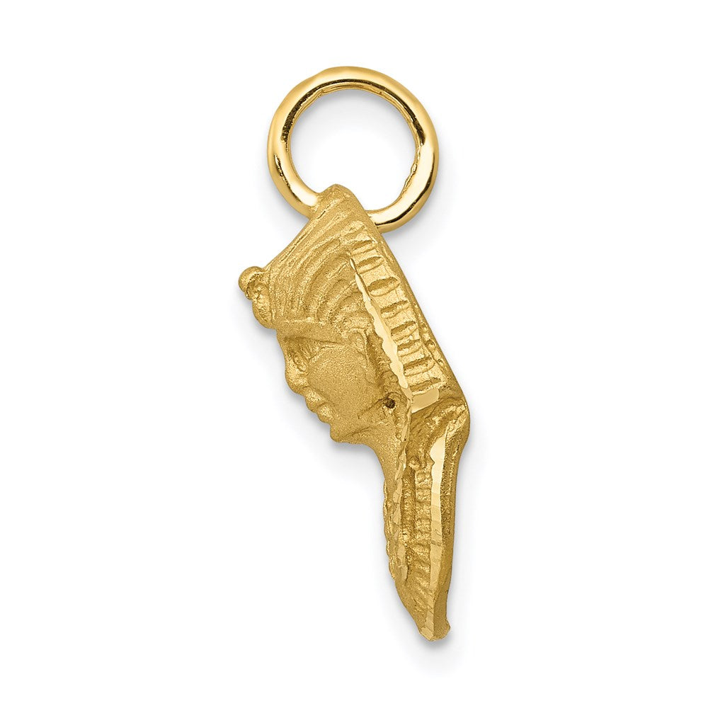 Alternate view of the 14k Yellow Gold Satin and Diamond Cut King Tut Charm by The Black Bow Jewelry Co.
