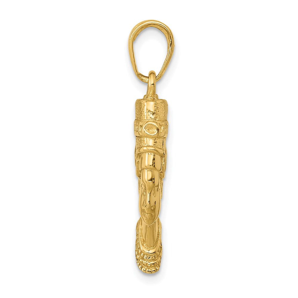 Alternate view of the 14k Yellow Gold 3D Polished &amp; Satin Egyptian Nefertiti Pendant by The Black Bow Jewelry Co.