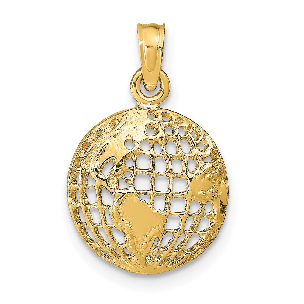 14k Yellow Gold 13mm Concaved Globe Pendant, Item P9957 by The Black Bow Jewelry Co.