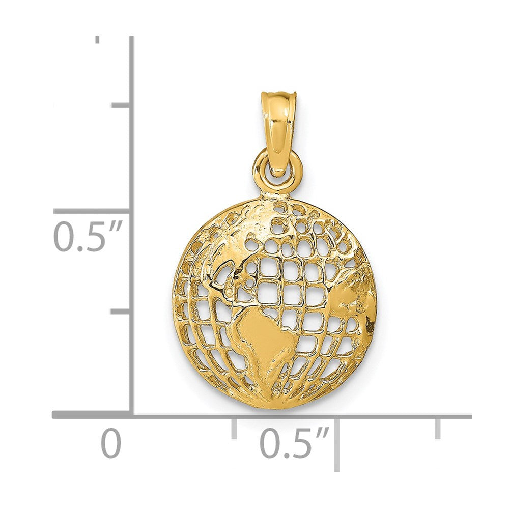 Alternate view of the 14k Yellow Gold 13mm Concaved Globe Pendant by The Black Bow Jewelry Co.