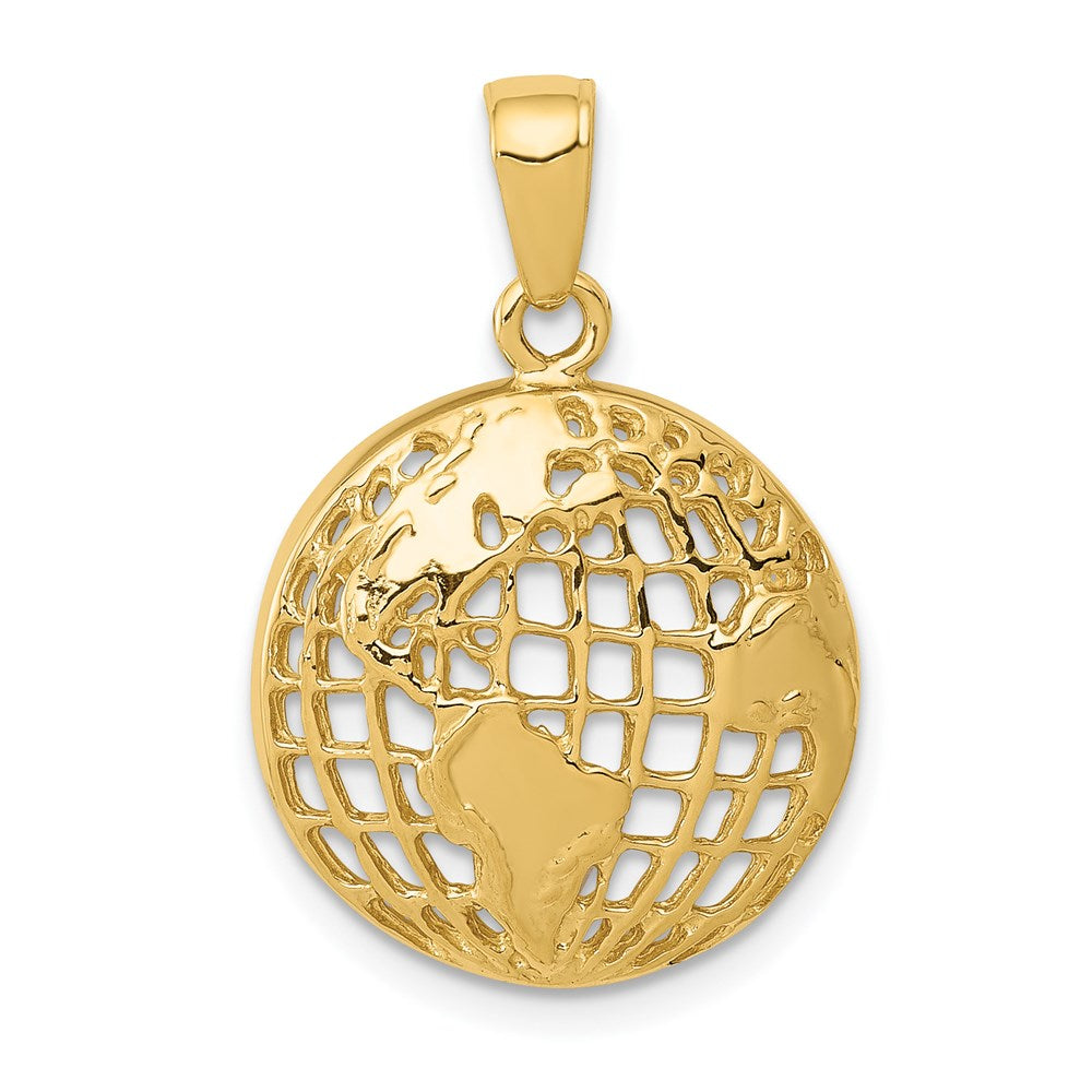14k Yellow Gold 16mm Concaved Globe Pendant, Item P9958 by The Black Bow Jewelry Co.