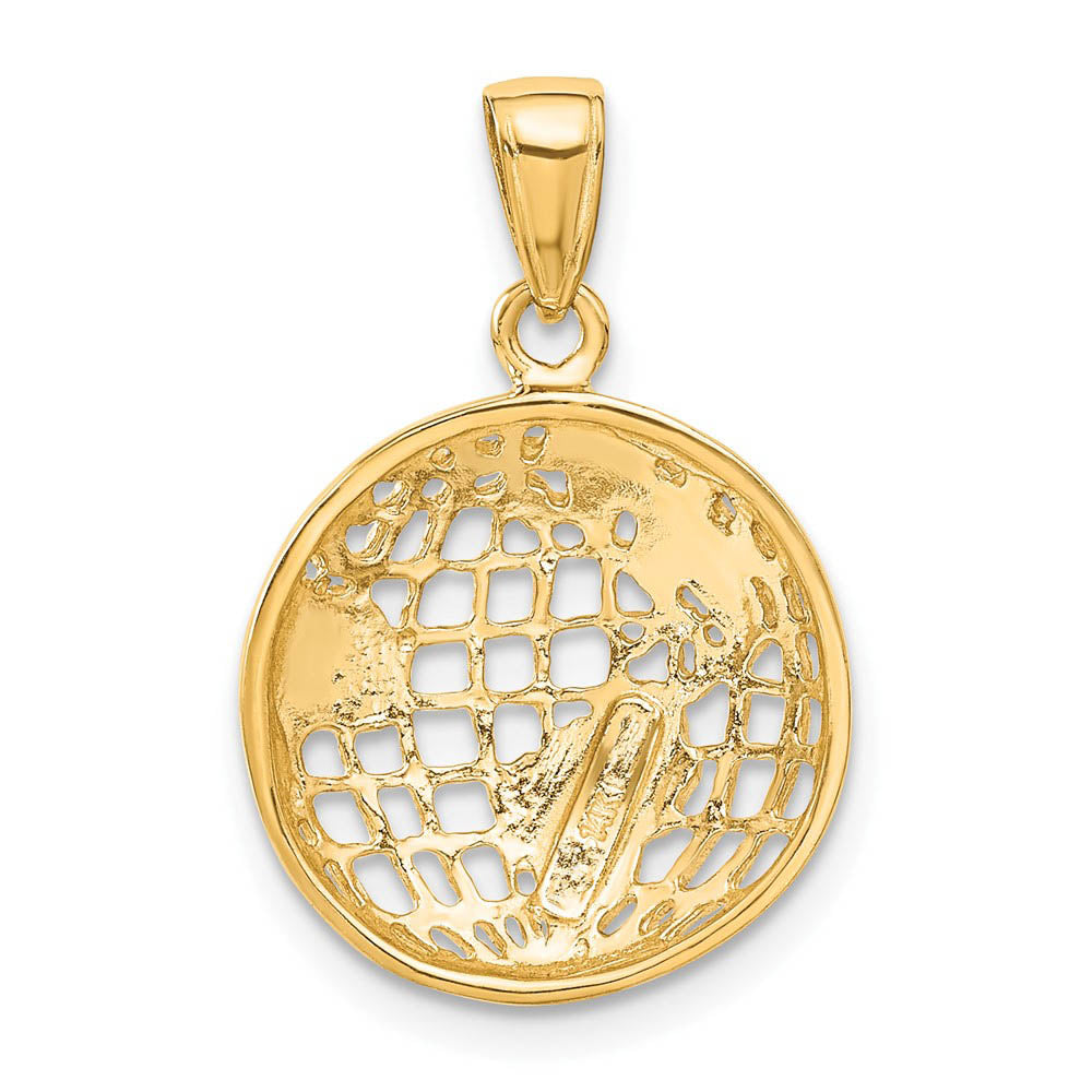 Alternate view of the 14k Yellow Gold 16mm Concaved Globe Pendant by The Black Bow Jewelry Co.