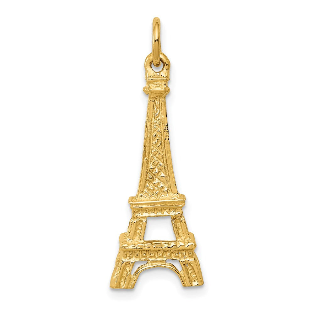 14k Yellow Gold Eiffel Tower Charm Pendant, Item P9966 by The Black Bow Jewelry Co.