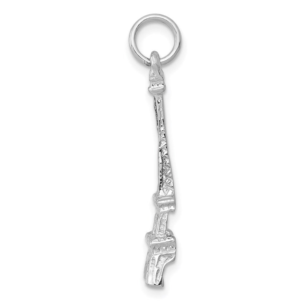 Alternate view of the 14k White Gold Eiffel Tower Charm by The Black Bow Jewelry Co.