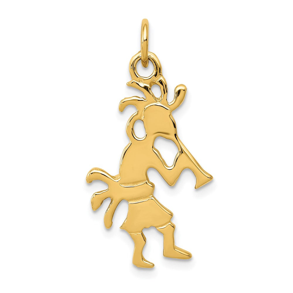 14k Yellow Gold 3D Kokopelli Charm, Item P9969 by The Black Bow Jewelry Co.